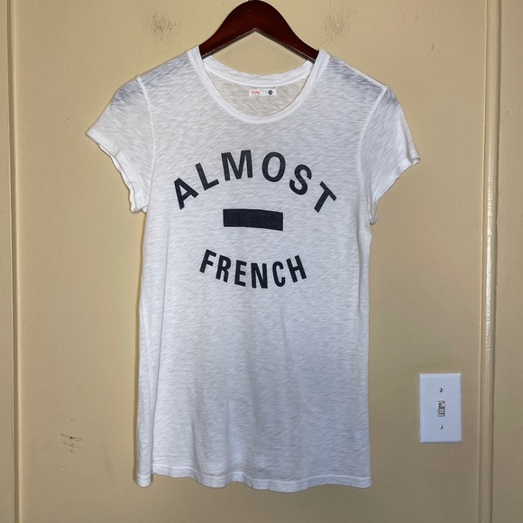 Sundry Tops - Sundry White Almost French Tee